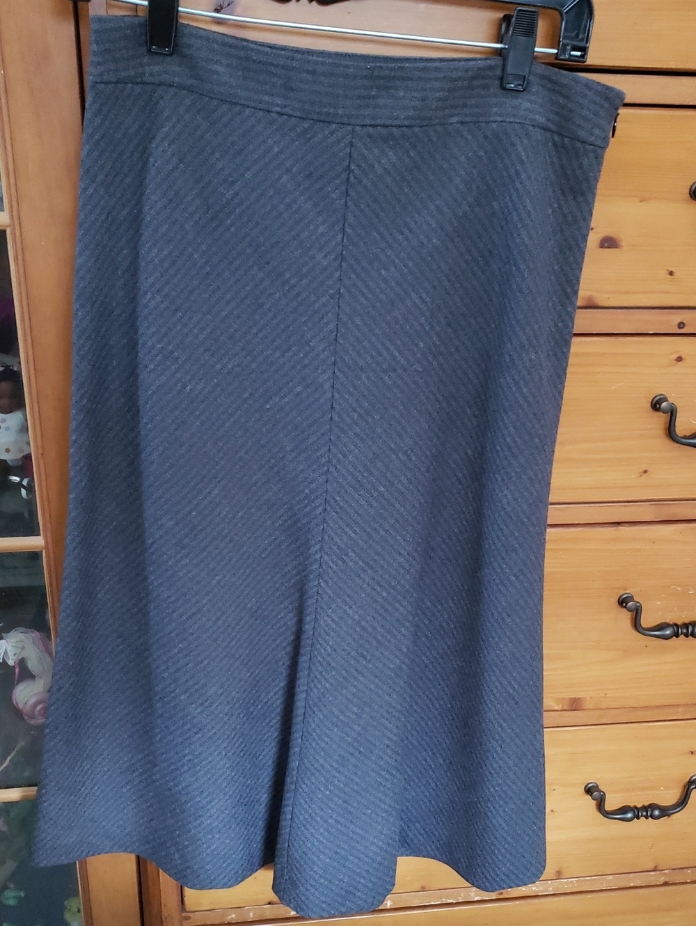 Vintage Theory Charcoal Diagonal-Textured A-Line Skirt